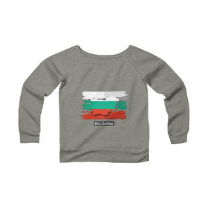 Sponge Fleece Wide Neck Sweatshirt "Bulgaria" - Balkan Merch