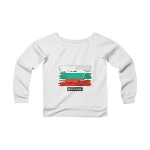 Sponge Fleece Wide Neck Sweatshirt "Bulgaria" - Balkan Merch