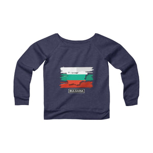Sponge Fleece Wide Neck Sweatshirt "Bulgaria" - Balkan Merch