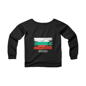 Sponge Fleece Wide Neck Sweatshirt "Bulgaria" - Balkan Merch
